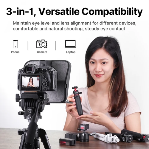 Imagen 2 del producto Ulanzi-miniprompter portátil RT02, dispositivo plegable para tabletas, DSLR, portátil, cámara, teléfono, transmisión en vivo, grabación de vídeo