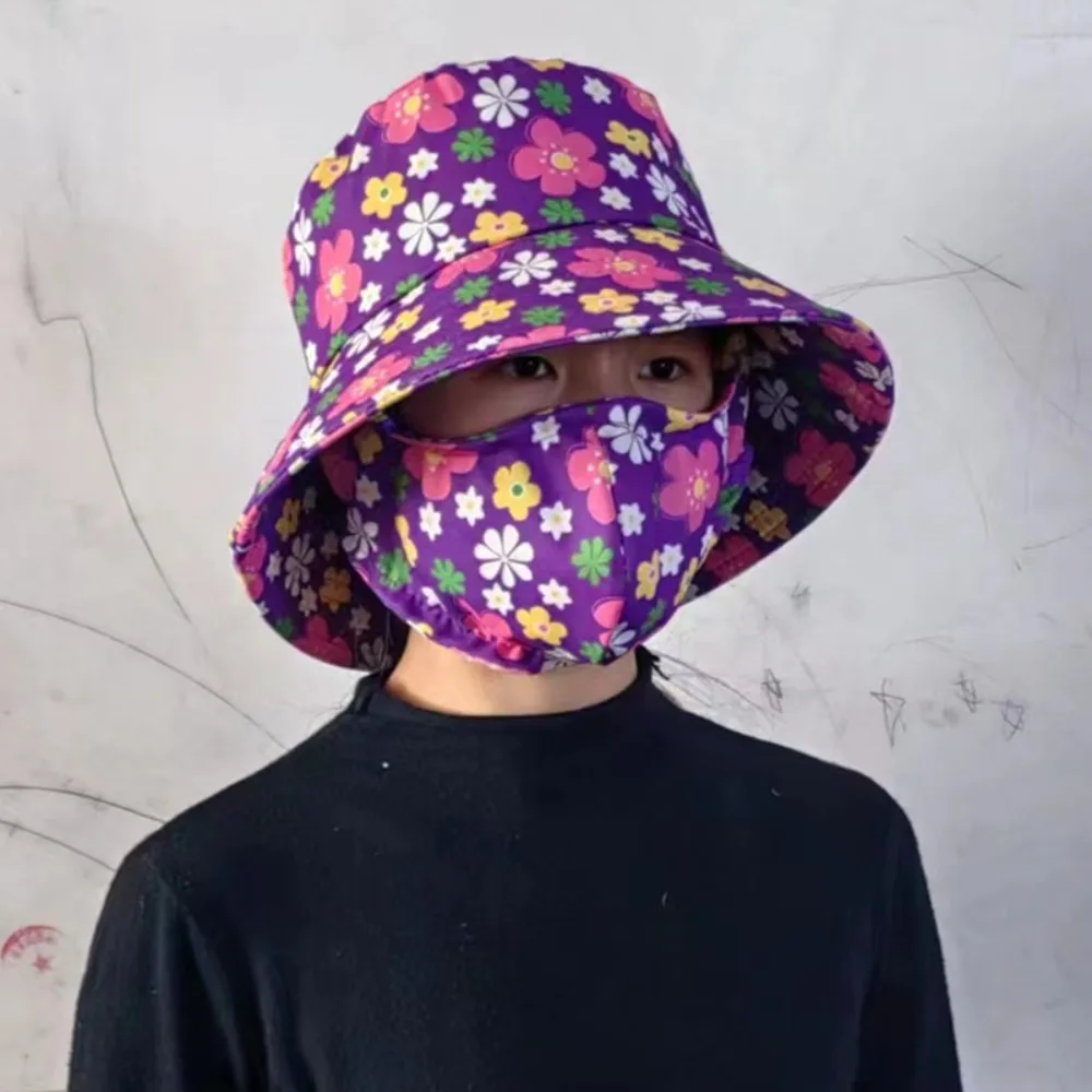 Hot Sale Wide Brim Tea Picking Cap Shawl Anti-uv Agricultural Work Hat Protect Neck Sunscreen Hat Gift