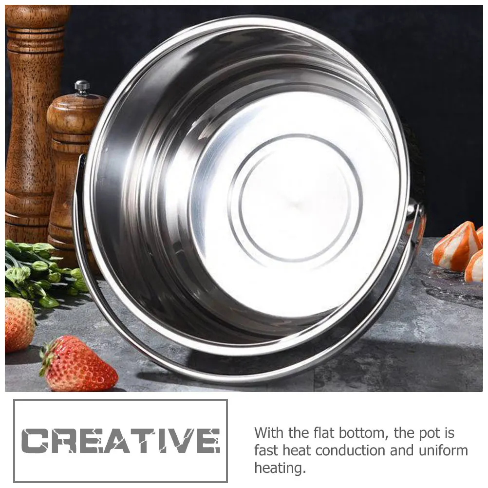 

Stainless Steel Soup Heat Resistant Stewing Pot Anti-Scald Handle Easy Clean Lid Family Use Stockpot Kitchen Essentials