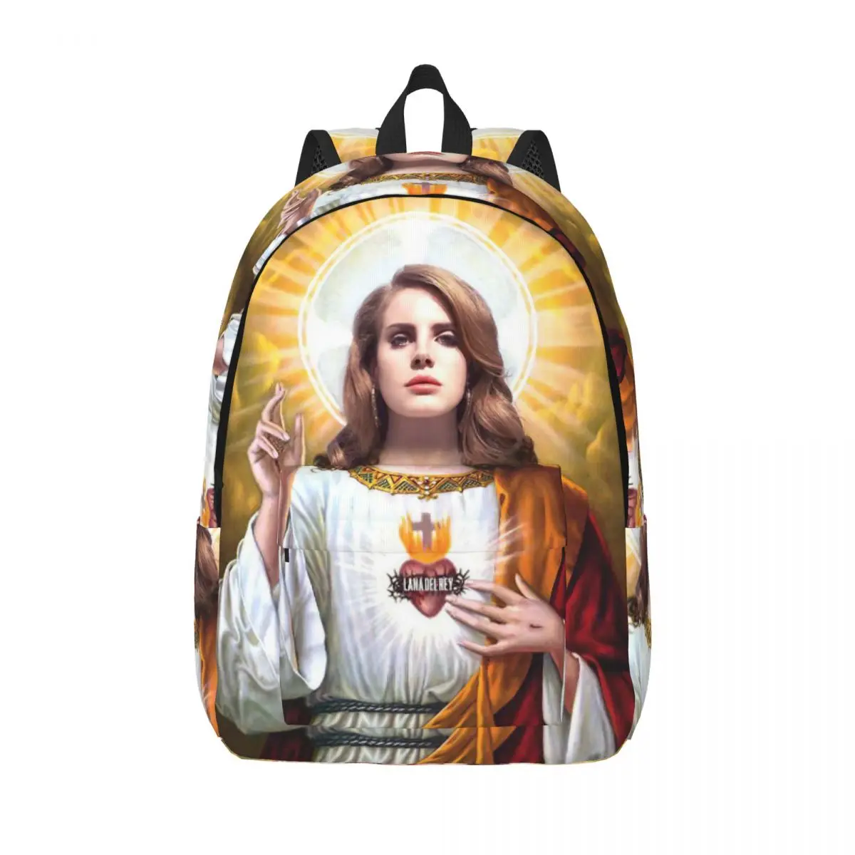 Lana Del Rey Jesus Backpack for Preschool Kindergarten School Student Music Singer Bookbag Boy Girl Kids Canvas Daypack Gift