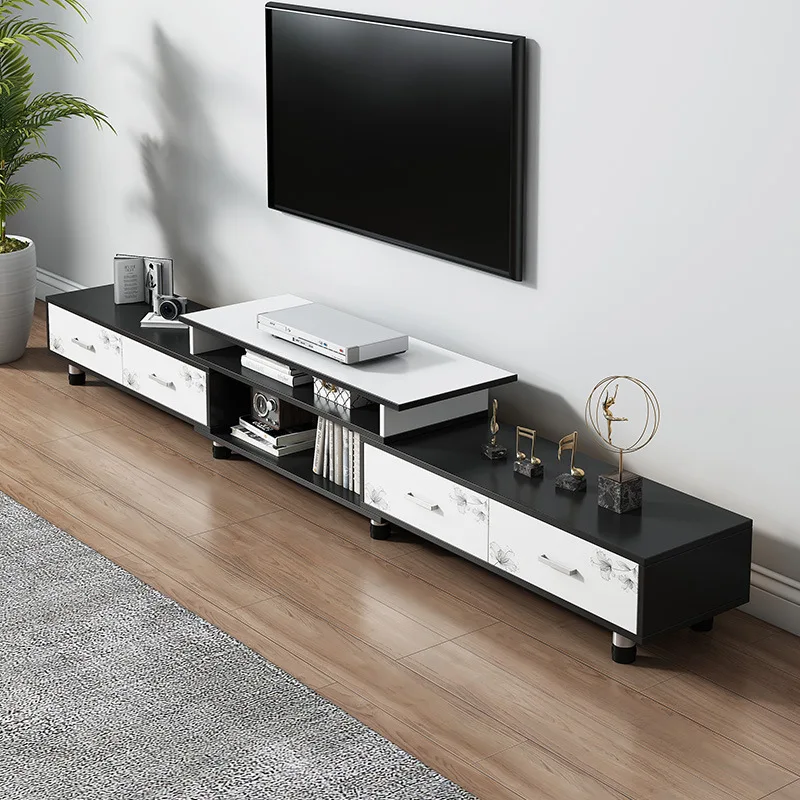 

TV cabinet light luxury small apartment telescopic simple floor TV cabinet simple modern living room home bedroom floor cabinet