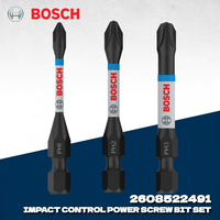BOSCH 2608522491 PH1 PH2 PH3 55MM Impact Control Power Screw Bit Set 3pcs High Hardness Durable Screwdriver Bit Tool Accessory