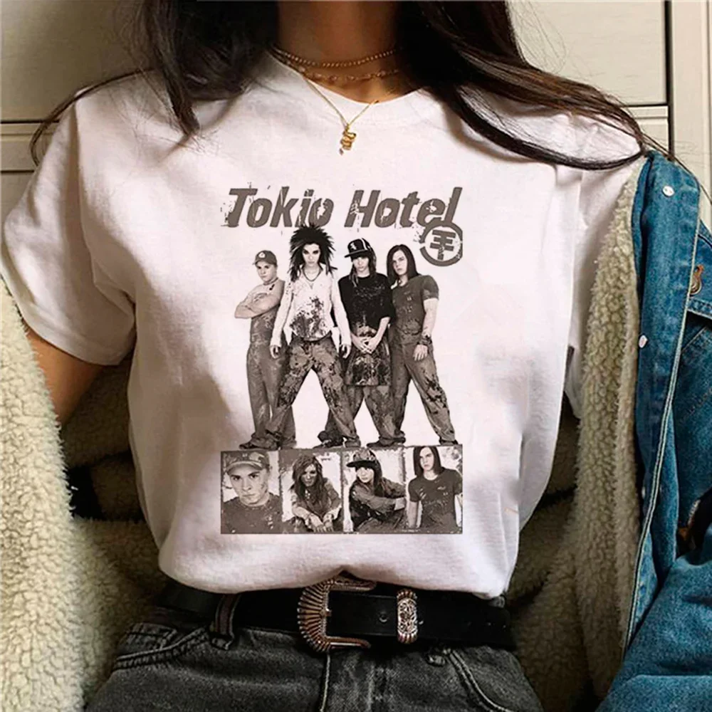 Camiseta divertida de anime harajuku para mujer, top de Hotel de Tokio, ropa de diseñador y2k para mujer