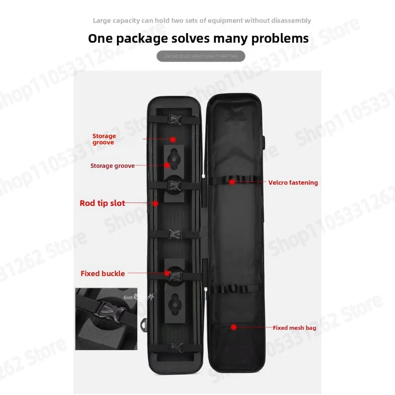 Multifunctional Hard Shell Raft Fishing Bag, Special Rod Bag, Pole Bag, Fishing Gear Bag