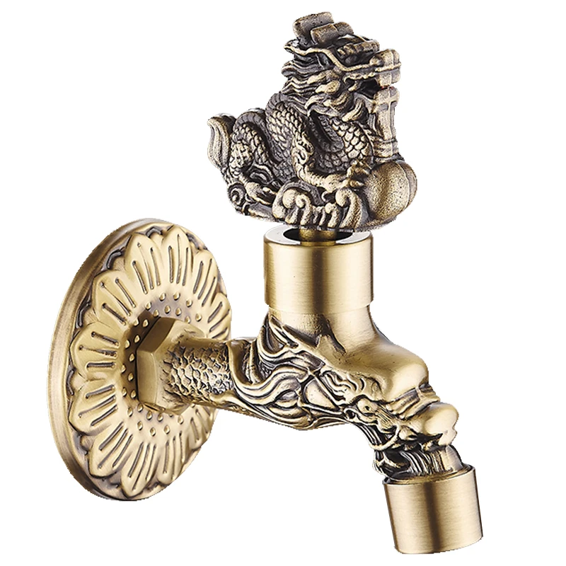 Imagem -06 - Dragão Esculpido Bidcock Faucet para Jardim Antique Mop Faucet Máquina de Lavar Roupa Banheiro ao ar Livre 811573