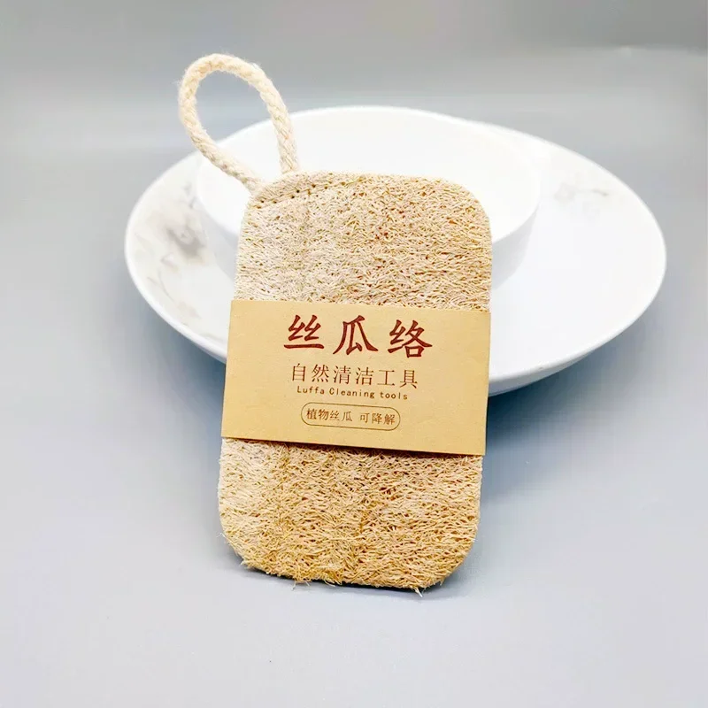 Natural Luffa Dish Towel Dish Pot Oil Stain Removing Scrubber Kitchen Clean Brushes Pad Washing Cloth Sponge Loofah Scrub Pad