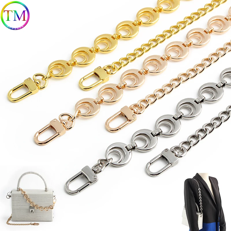 65cm Moon Shape Metal Bag Chain Replacement Parts Accessories For Hand-Woven Shoulder Handbag DIY Handmade Detachable Strap