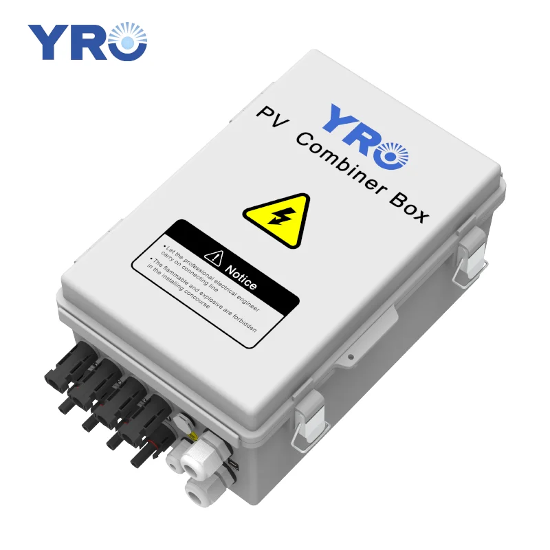 YRO PV Combiner Box 4 String 1000V 4in 1out IP65 Junction Box with DC Circuit Breaker Surge Protection Fuse