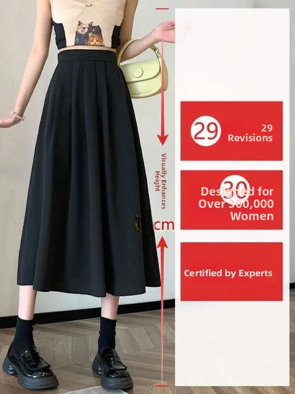 

Приталенная плиссированная юбка Slim Fit черного цвета для женщин, летняя, струящаяся, с завышенной талией, А-силуэт, из ПВХ-ткани, Ciwalk, подходит для любого возраста