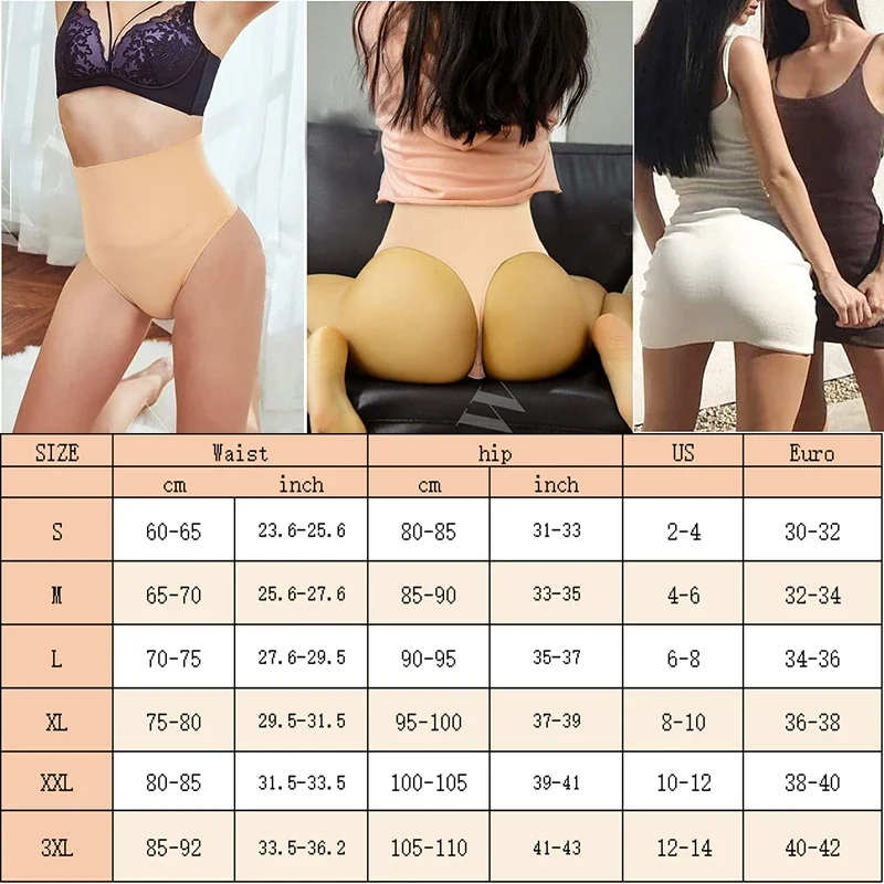 GUUDIA Steel Bones Thong Sexy Buttocks Elastic Breathable Middle Waist Turmmy Control Butt Lifter Women Shaper Panties Underwear