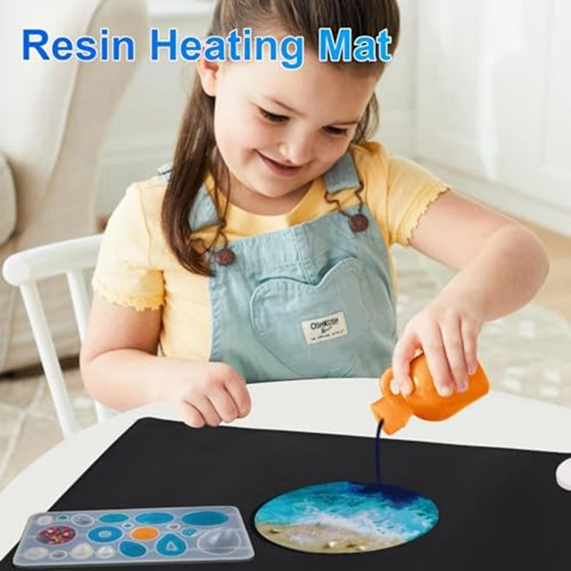 Resin Heating Pad, Fast Resin Curing Machine With Timer And Lid 4 Hours Auto Shut Off Drying Pad Silica Gel