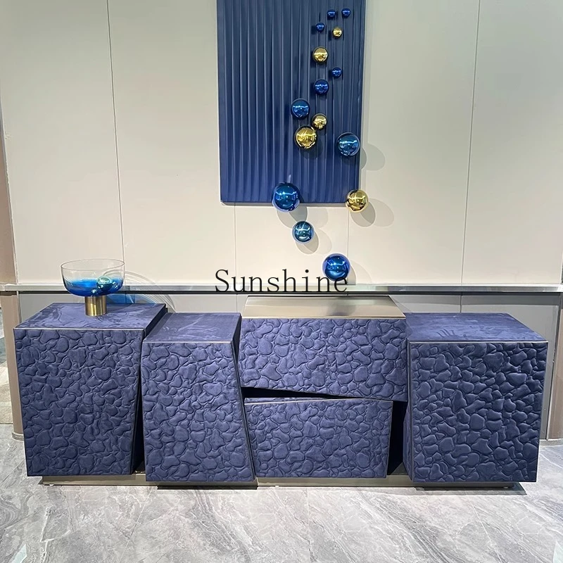 Italian high-end light luxury dining side cabinet luxury entrance entrance decorative cabinet