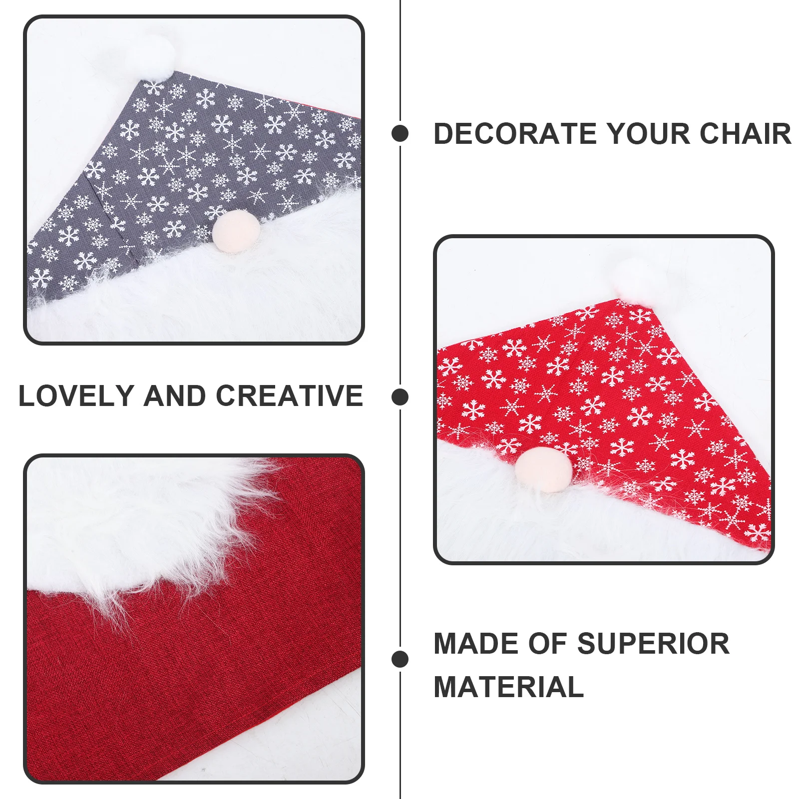 

2Pcs Christmas Chair Covers Santa Claus Rudolph Bright Red Slipcovers Moisture-Proof Breathable Decorative Chair Protector