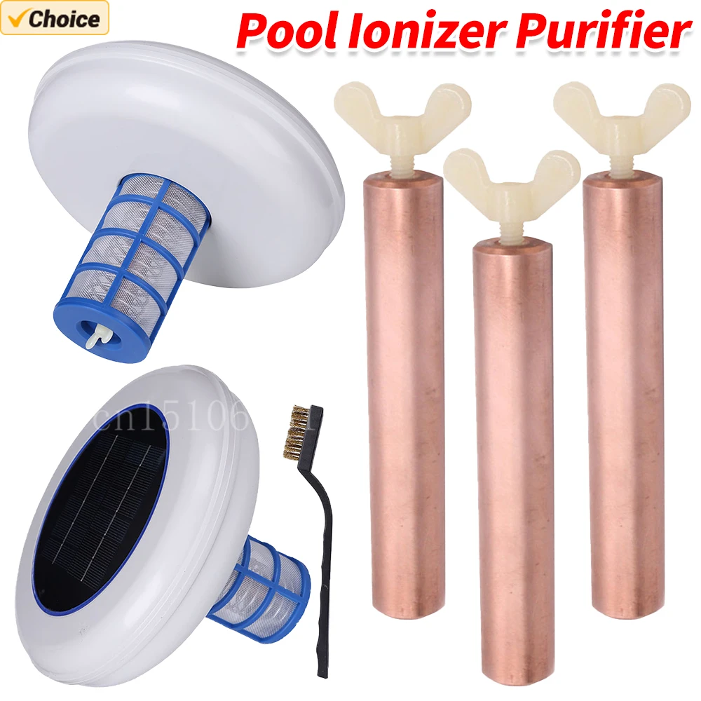 

Solar Powered Pool Ionizer Purifier Copper Replacement Solar Copper Anode Outdoor Swimming Pools Tub Water Purifier