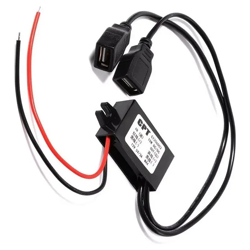 B03C-Power Supply DC-DC 12V To 5V 3A 15W Step Down Buck Converter Car Power Module Micro USB Mini USB Adapter Auto Protection
