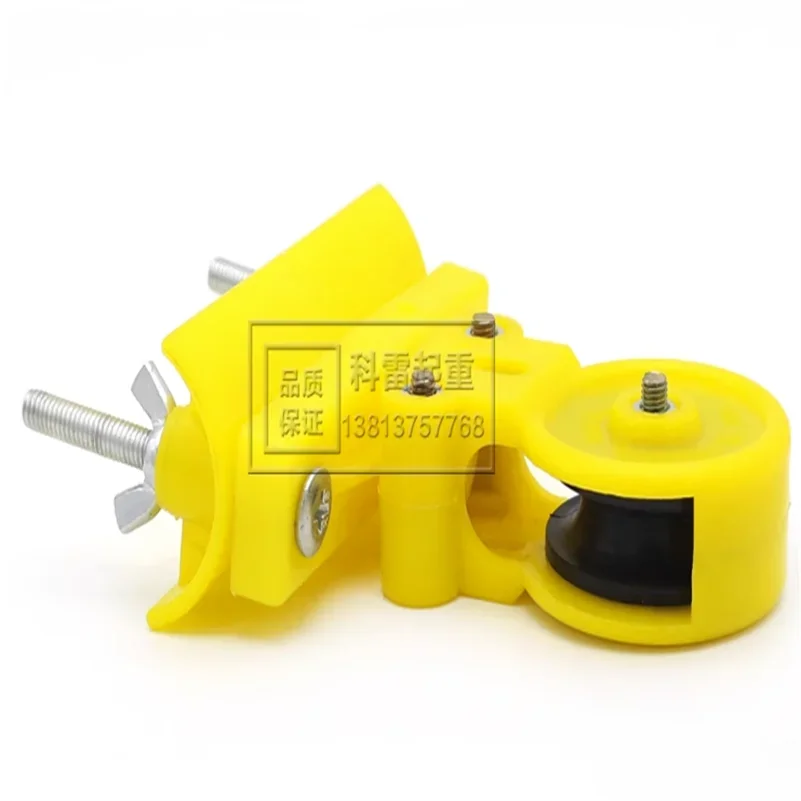 All Plastic Steel Wire Rope Suspension Pulley Explosion-Proof Towing Cable  Flat Round Cable Mobile Small Pulley With Bearing