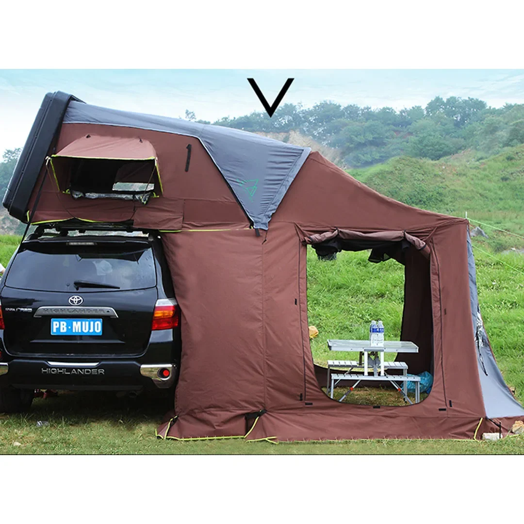 

Waterproof Sunshade Folding Roof Top Pop-up Car Camping Outdoor Tent with Awning