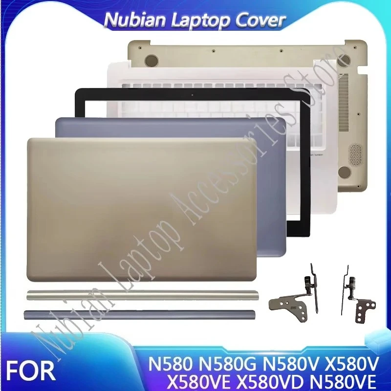New For N580 N580G N580V X580V N580VD X580VE X580VD N580VE LCD Back Cover Screen Top Case Bezel Frame Hinges Plastic Shell