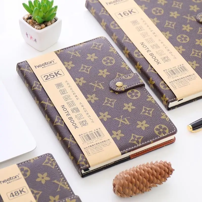 Business notebook work a6 portable notepad a5 retro hard surface copy buckle office book