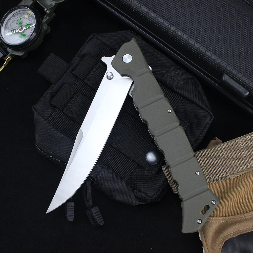 Large Cold Folding Pocket Knife 8Cr13Mov Steel Military Tactical Knives EDC Multipurpose Outdoor Survival Hunting Tanto Knife