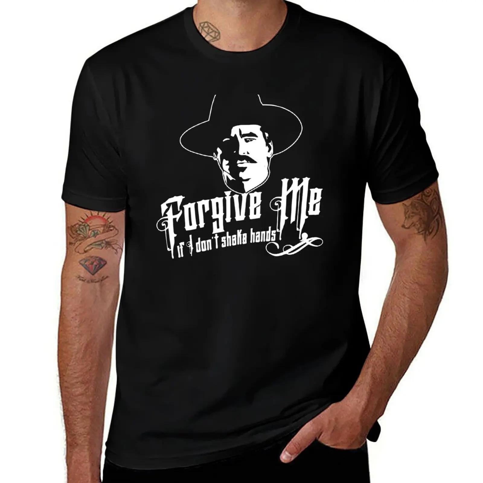 Forgive me if i don't shake hands Be Safe Tombstone Flashback T-Shirt Plus Size Short Sleeve T-Shirt