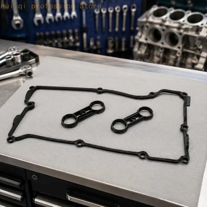 Gummi-Motordeckel-Dichtungssatz für E46 E87 E90, 3-teiliger Satz für Reparaturarbeiten. Verwenden Sie H8WE – Detail 4