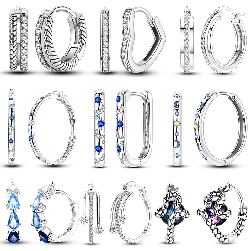 

Оригинальные серьги-кольца из стерлингового серебра 925 пробы для женщин, круглые серьги-кольца в форме сердца, модные ювелирные изделия