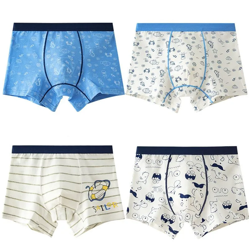 

2Pcs Boys Underwear Children's Clothes Astronaut Football Baseball Printing Kids Boxer Shorts Teen Underwear