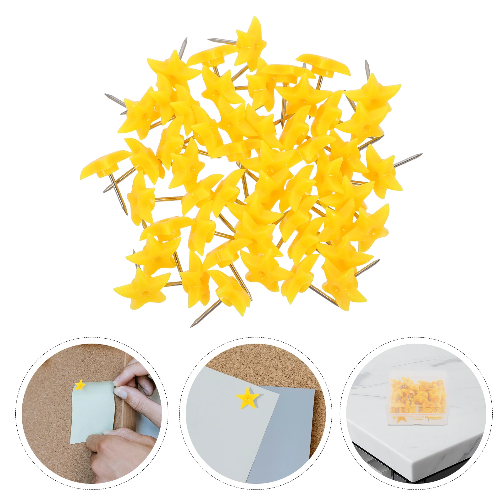 

50Pcs Star Push Pins For Cork Board Bright Plastic And Metal Thumb Tacks For Bulletin Board Memo Board Tacks Home Office Display