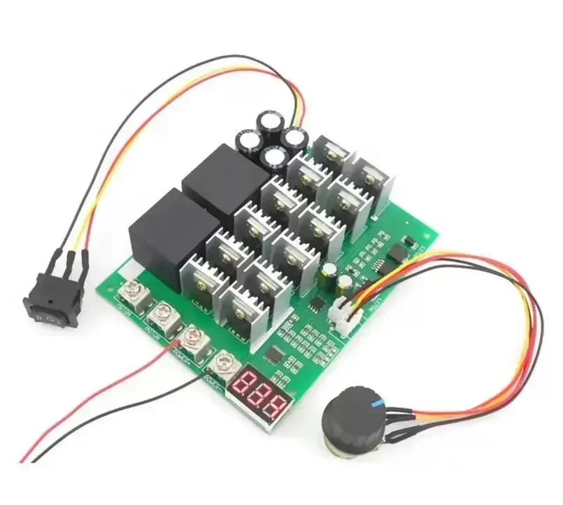 60A 10-55V Digital display PWM speed controller module forward reversal 0~100% adjustable DC motor 12V 24V 36V 48V MAX 100A