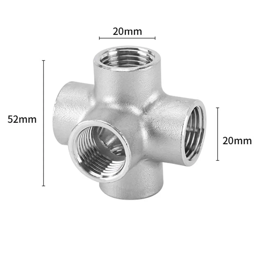 Multi Port 5 Way NPT Internal Thread Fittings Made from 304 Stainless Steel for Efficient Oil and Water Flow Distribution