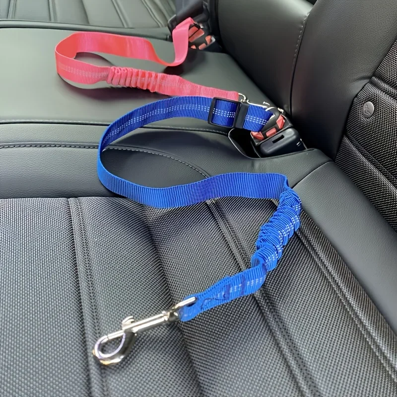 Durable Nylon Dog Seat Belt For Small Large Dogs Adjustable Reflective Elastic Lead Puppy Travel Car Safety Rope French Bulldog