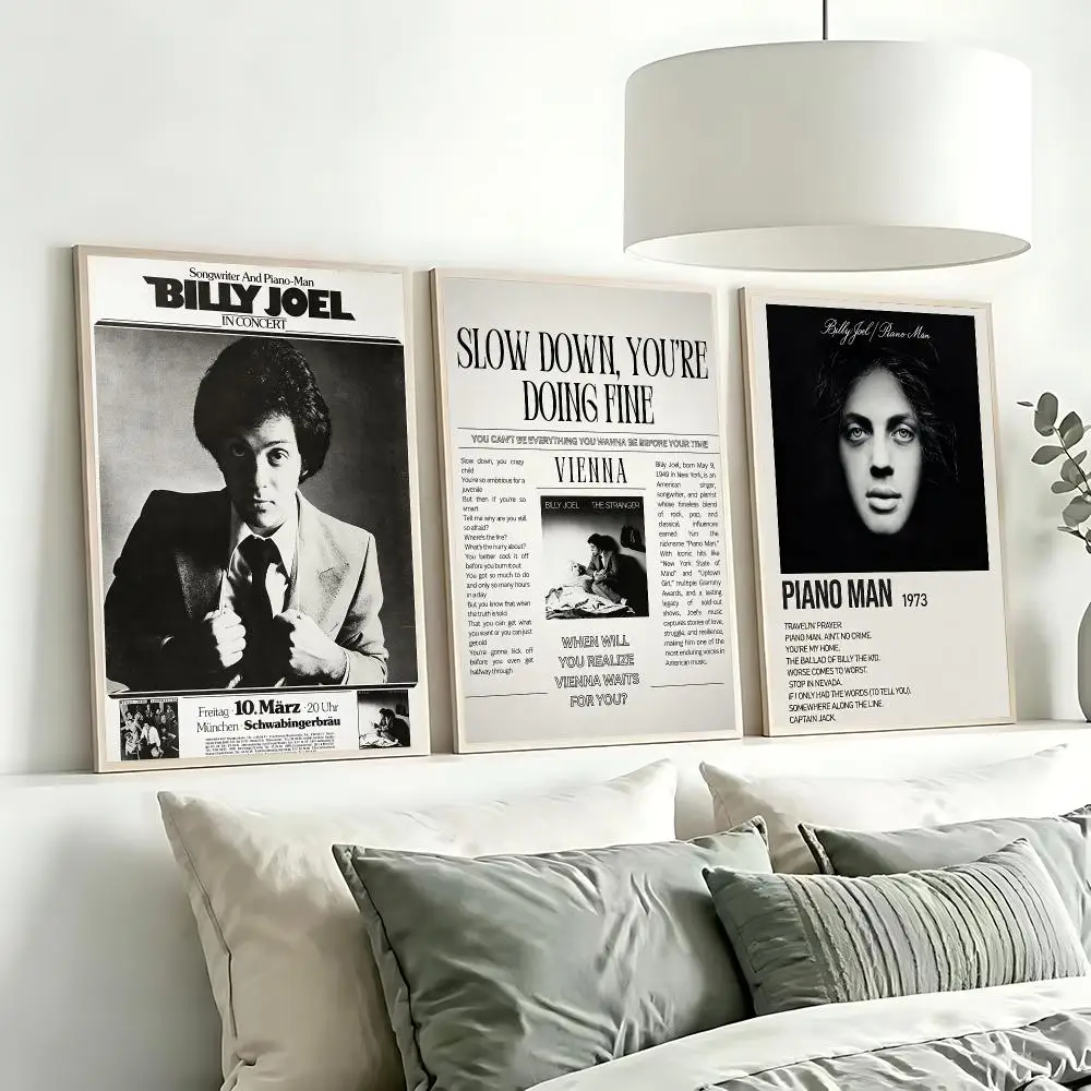 music Billy Joel Poster Poster HD Printing Modern Minimalist Style for Home Decor for Bedrooms Home home office Gift