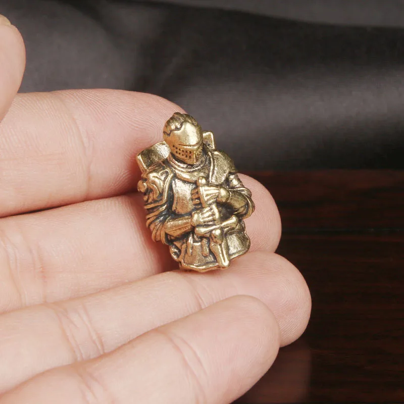 Brass Templar Knight Knife Bead Samurai EDC Paracord Pendant Handmade Accessories Charm Keychain Hanging Ornament Spacer Bead view 6