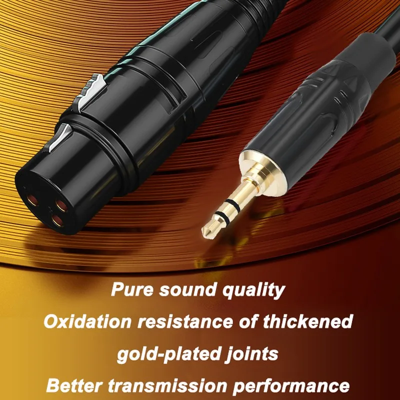 XLR إلى 3.5 مللي متر كابل الصوت ميكروفون خط الصوت التناظري المتوازن 3.5 مللي متر إلى XLR أنثى للكمبيوتر الهاتف المتكلم خلاط مكبر للصوت