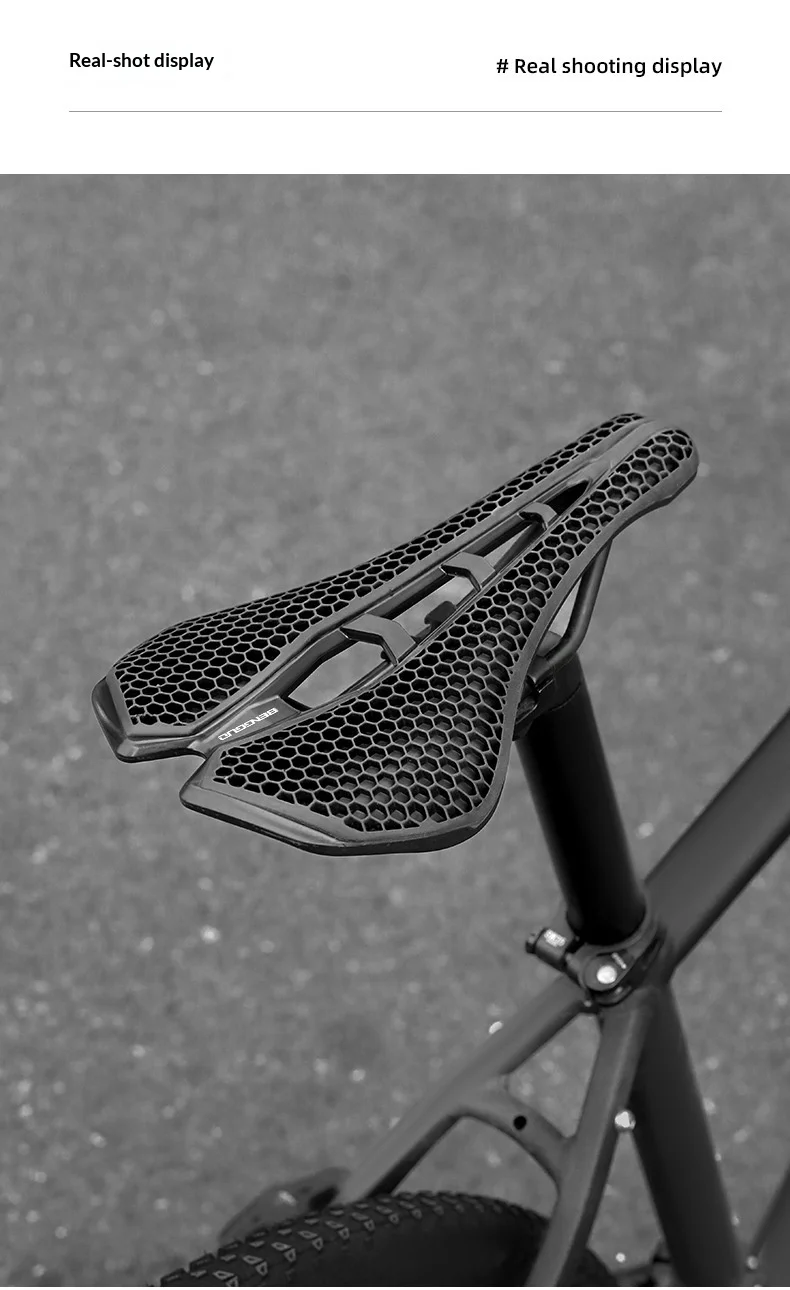 BENGGUO 3D Bionischer Wabensitz für MTB Rennrad Sitzkissen Kohlefaser Hohl Komfortabel Atmungsaktiv Fahrradsitz Zubehör – Detail 17