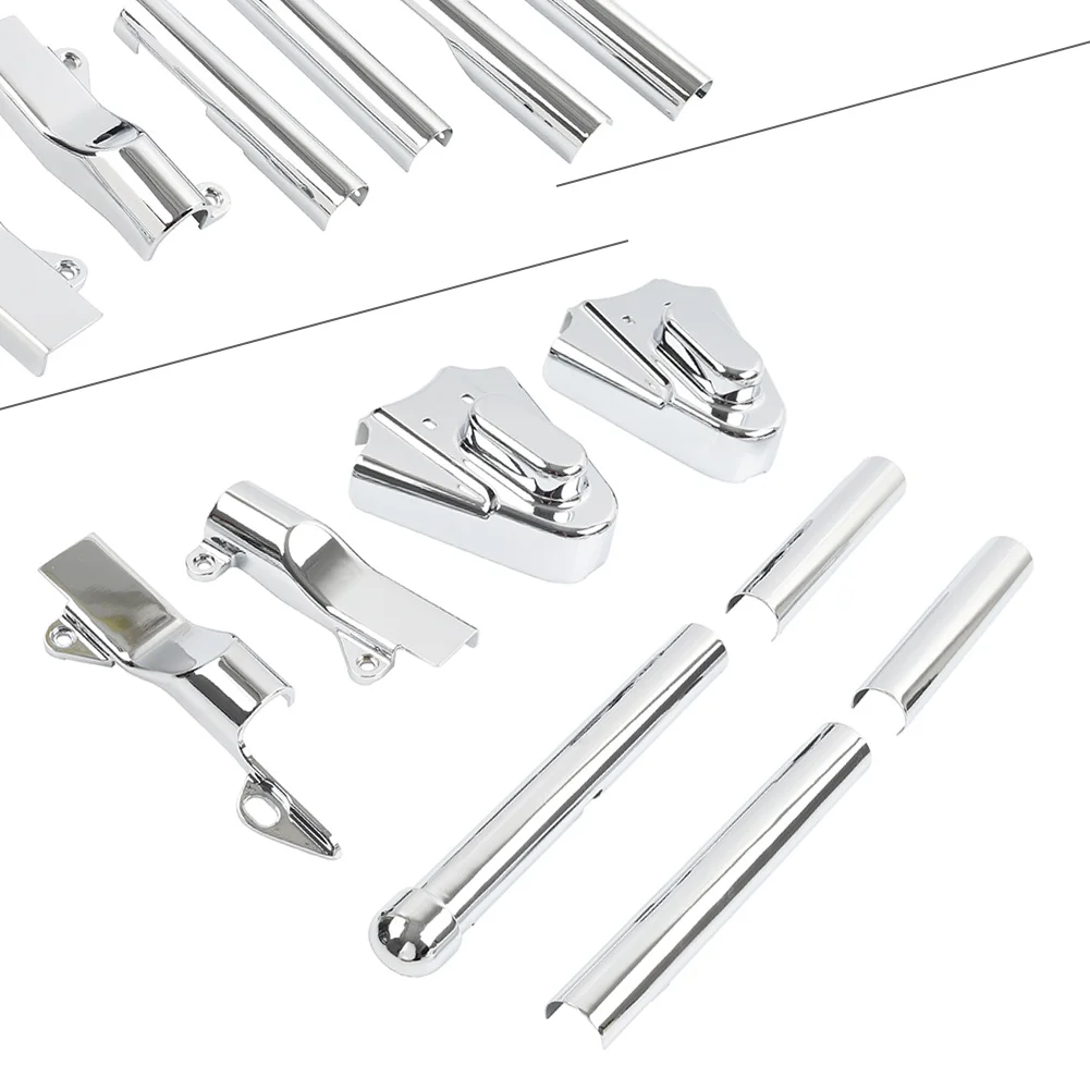 8Pcs/Set Chrome Motorcycle Swingarm Covers with Phantom Axle Cover Kit Metal For Harley Davidson Softail Models 2000-2007