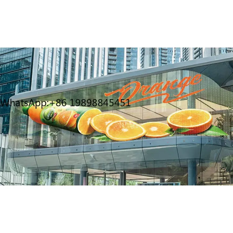 

Transparent Adhesive LED Panel Film Flexible Crystal Screen Display Animation for Glass Windows Decorative Flexible LED Film