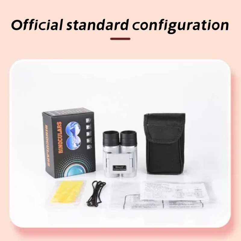 300X25 Auto Focus Mini Binoculars 8X Magnification  Portable Long Range Telescope Outdoor Bird Watching Sightseeing Camping