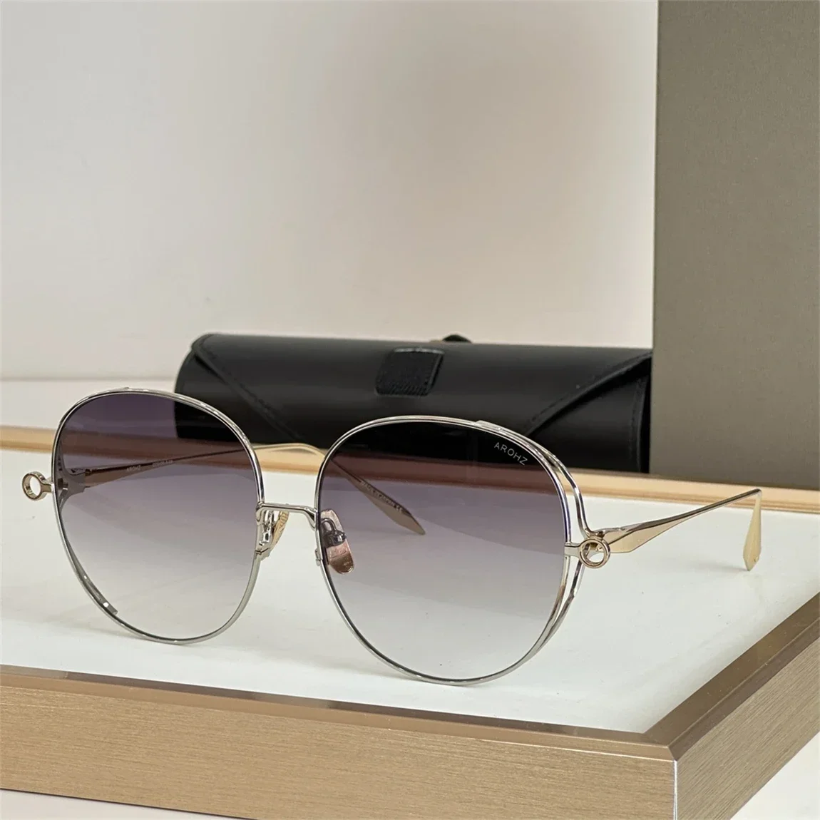 AROHZ DTS156 النظارات الشمسية الفاخرة للنساء والرجال أعلى جودة مصمم النظارات خلات UV400
