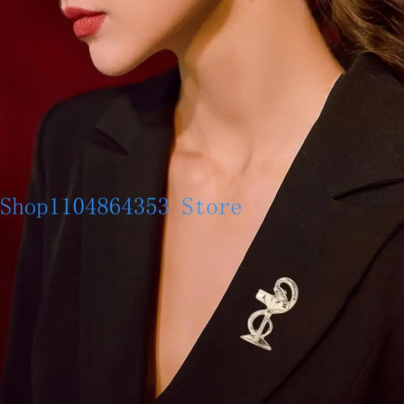 652F Stylish Snake Brooch Unique Lapel Pin Enhances Your Look With A Vintage