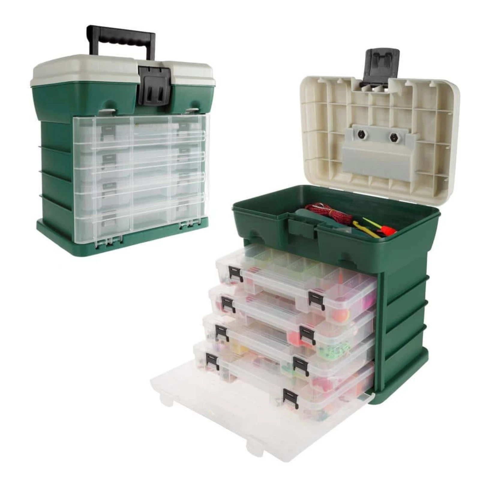 

4-Drawer Green Camping and Fishing Storage Tool-Box