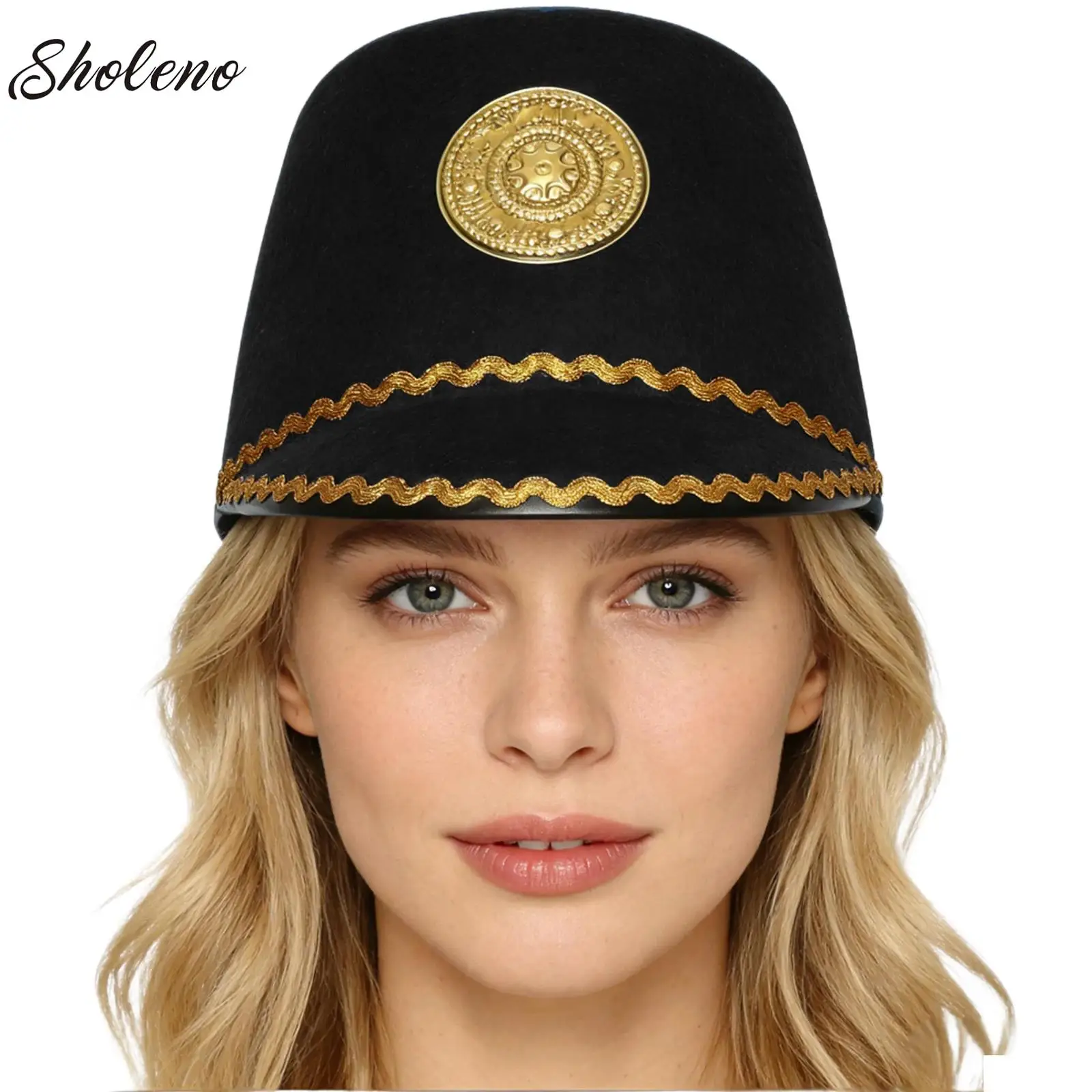 

Carnival Party American Marching Band Hat Adult Soldier Knight Hat Cosplay Hat Costume Accessory Stage Performance Dress Up