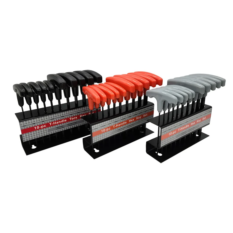 10pc Metric or Inch T-Handle Hex Key Allen Wrench Tool Set or Torx T-Handle Hex Key Set For Motocycle/Auto Repair Tools