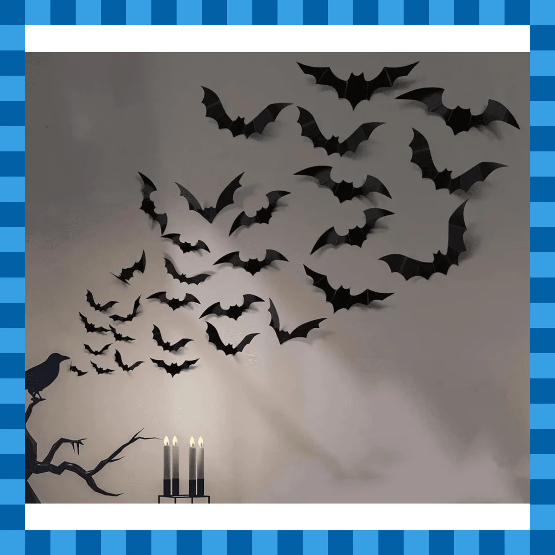 ملصقات خفاش سوداء واقعية ثلاثية الأبعاد لجميع القديسين، ملصقات جدارية PVC قابلة للإزالة للحفلات الداخلية والخارجية والمنزل وديكور السيارة