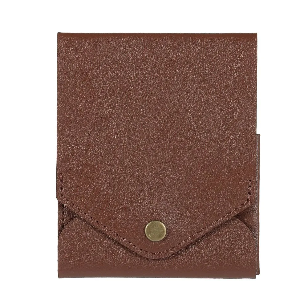 

Waterproof Multifunctional Compact Wallet Handmade PU Leather Built-in Pen Slot Slim Minimalist Wallet Coin Purse