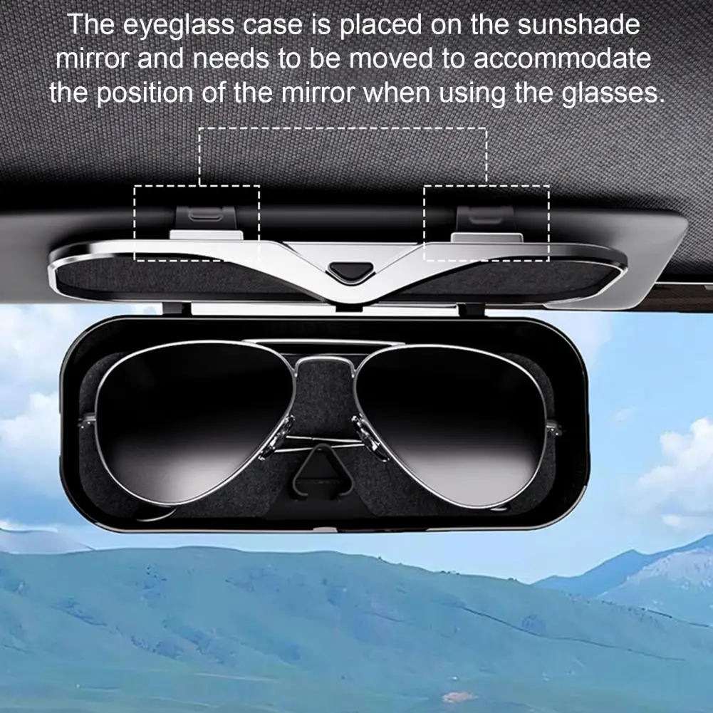 Hard Shell Car Visor Sunglasses Case Car Sunglasses Holder Visor Clip Hard Shell Glasses Storage Box Auto Eyeglasses Organizer