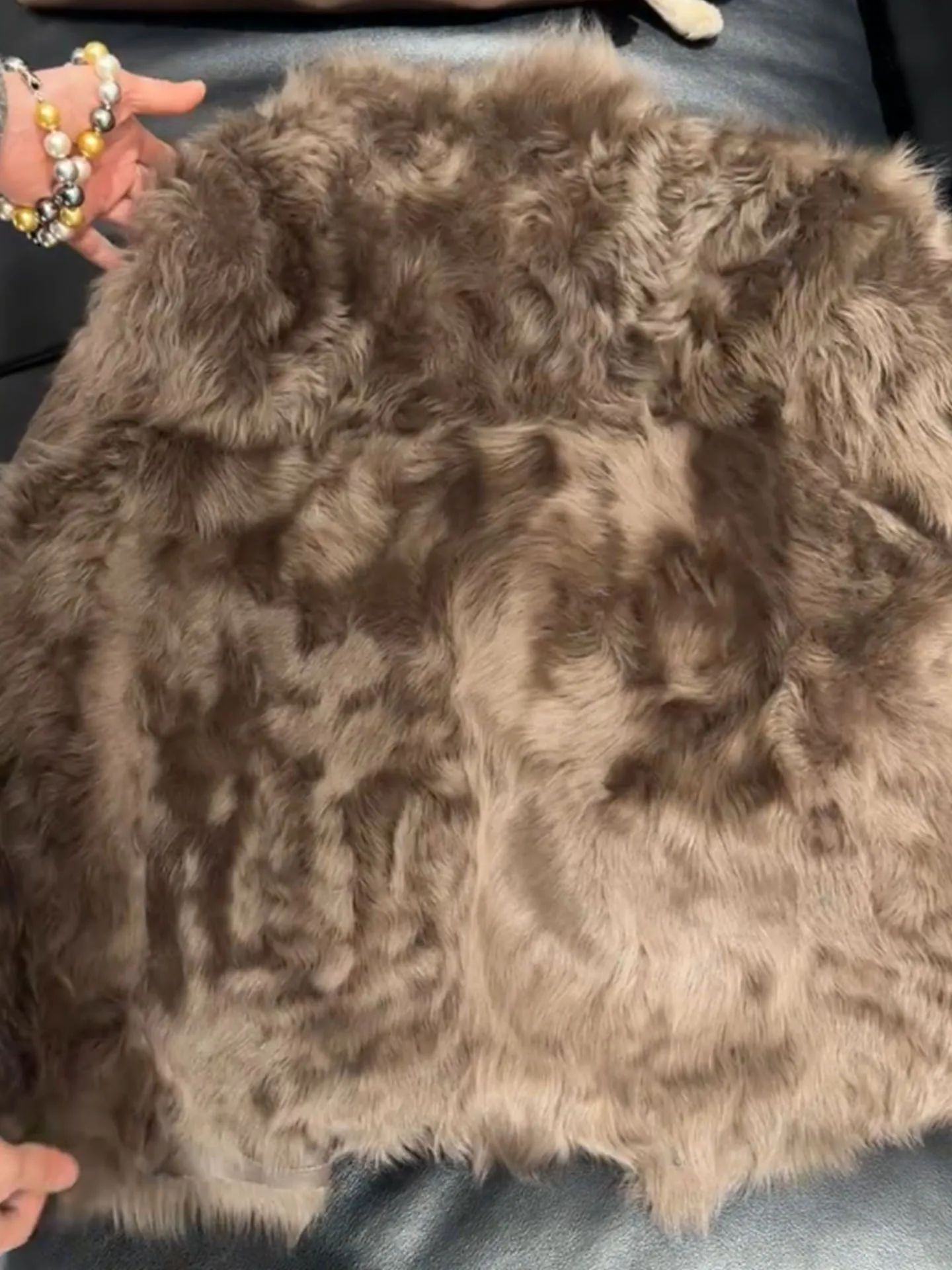 Unieke Super Sli Brown Thiened Fce Dames Winter Jaet 2025, Nieuwe High-End Casual Bont Lederen Geïntegreerde Ort Jas