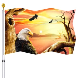 Eagle Flags Indoor House Outdoor Decor Flag with Brass Grommets Sunset Art Banners Polyester Garden Yard Flags for Women Men