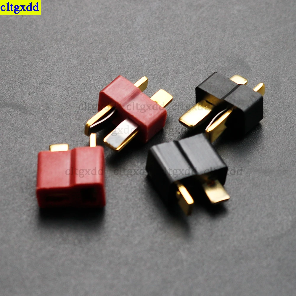 cltgxdd 10piece red black T-shaped plug male and female connector suitable for RC LiPo battery G08 banana socket adapter socket